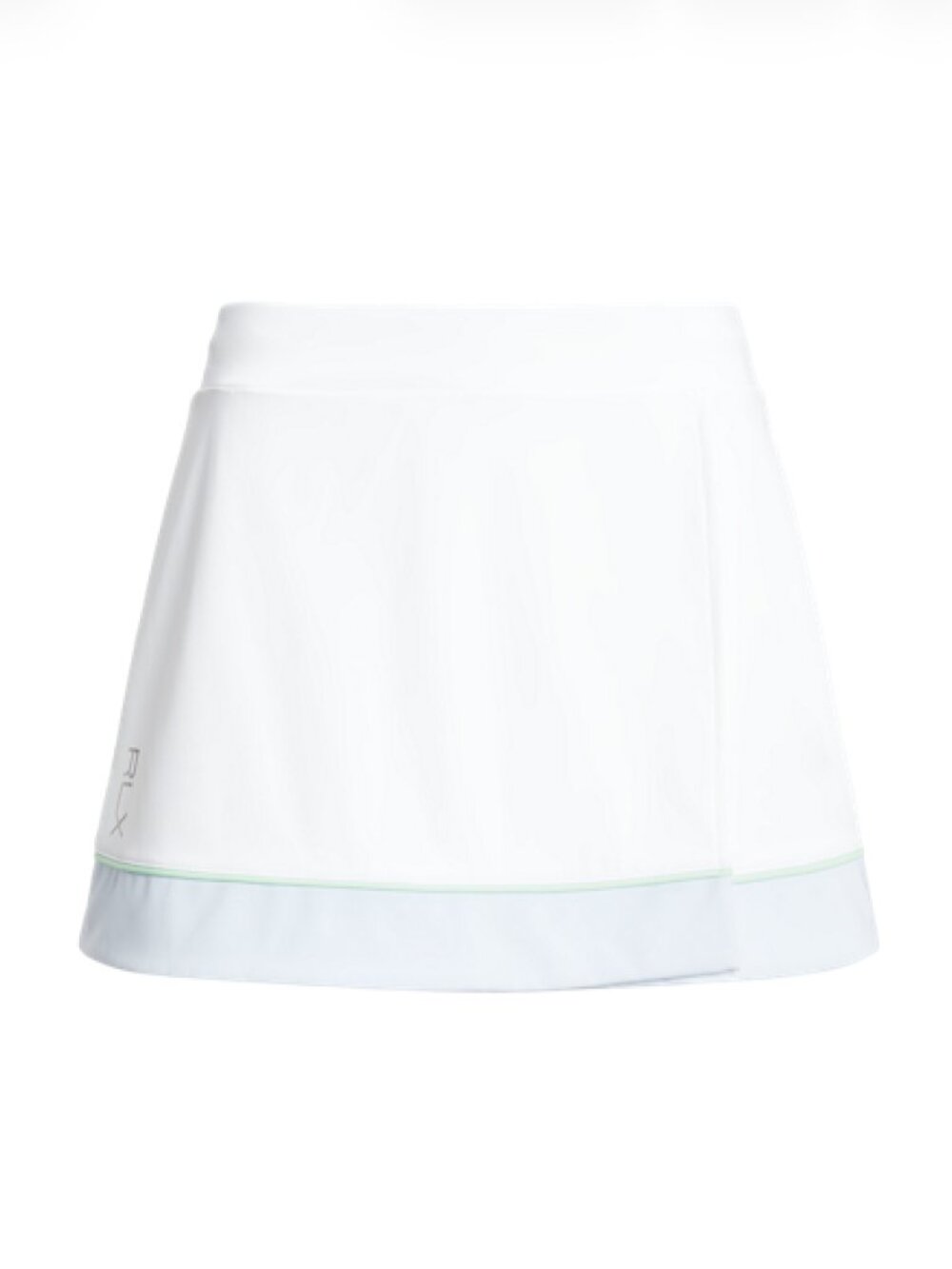 BNWT Athletic Faux-Wrap A-Line Skort White Blue Green 15"